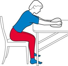 Woman performing table slide