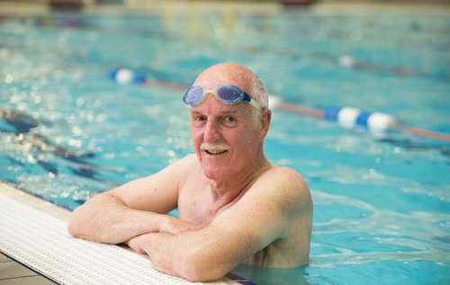 Man in swimming pool