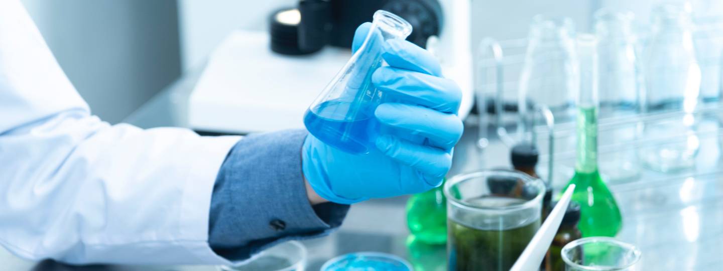 Researcher holding a test tube