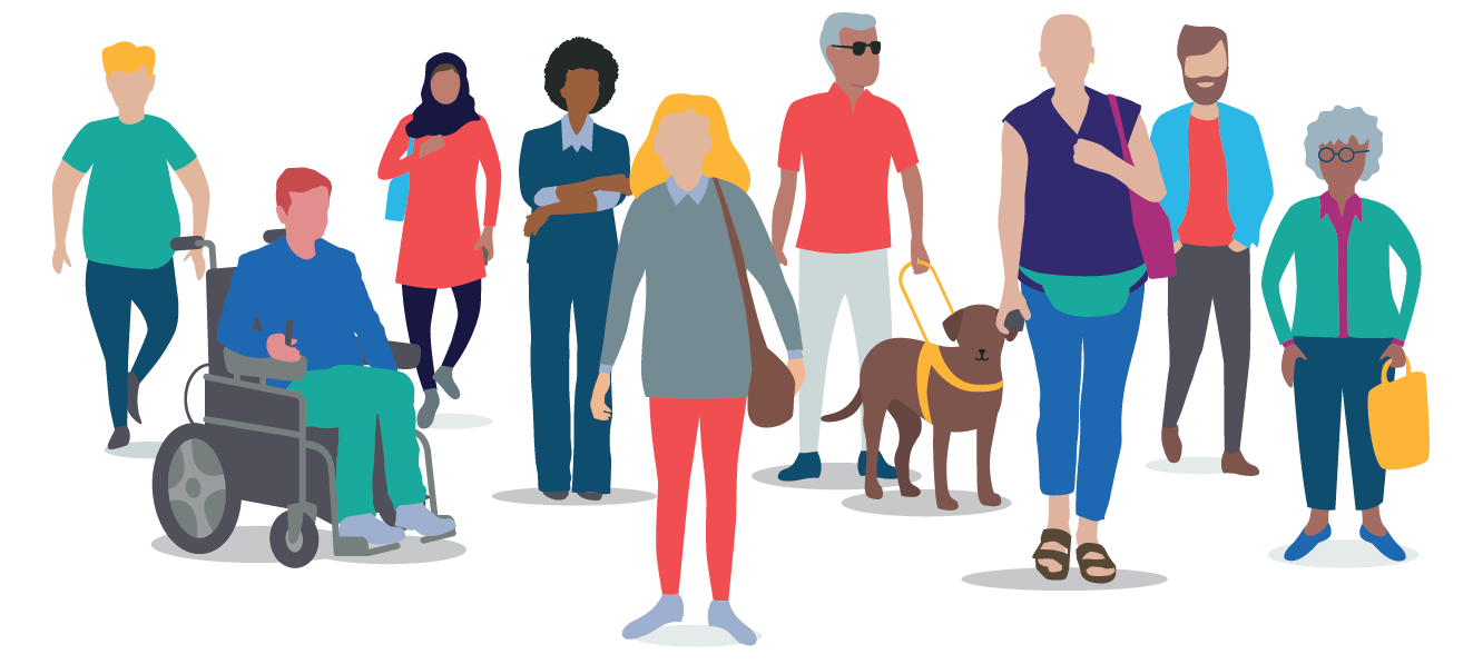 An illustration of a diverse group of people