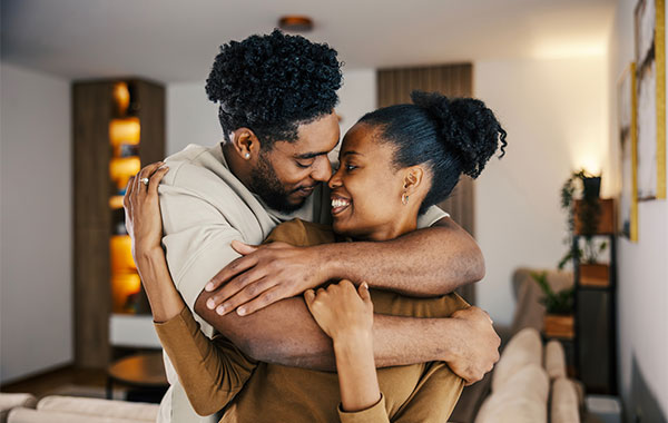 Couple hugging