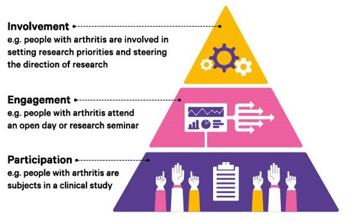 Involvement, engagement, participation pyramid