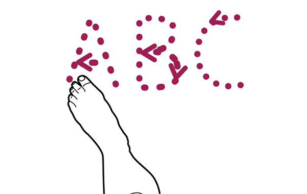 Alphabet writing with big toe