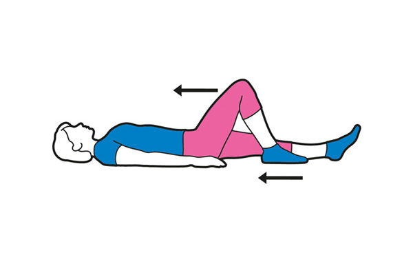 Heel slide hip exercise