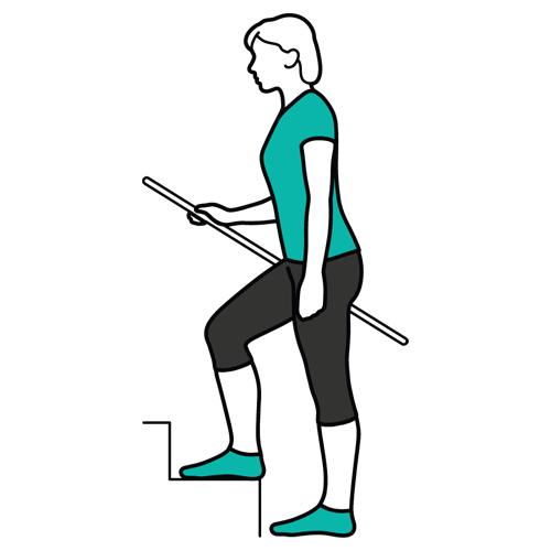 Step Ups Knee Stretch