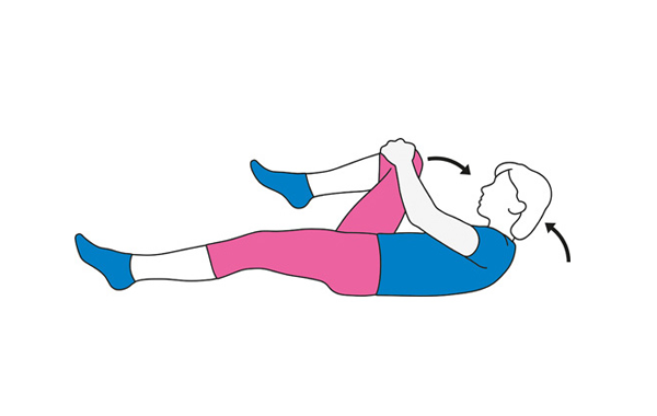Knee lift hip stretch exercise