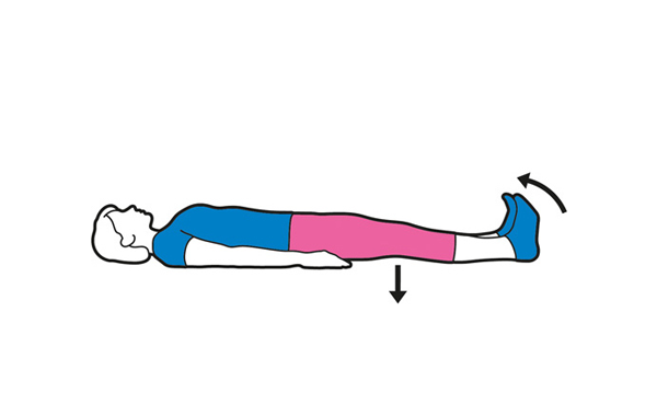 Quadriceps exercise lying down