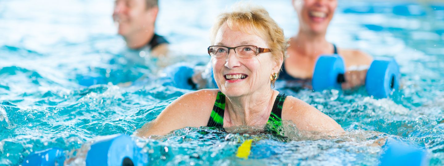 Woman exercising in water