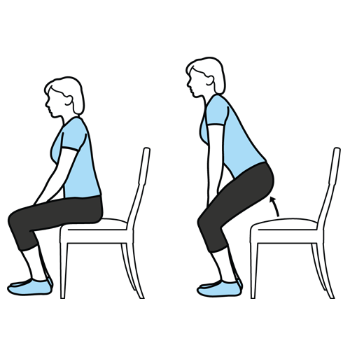 Sit Stand Knee Stretch