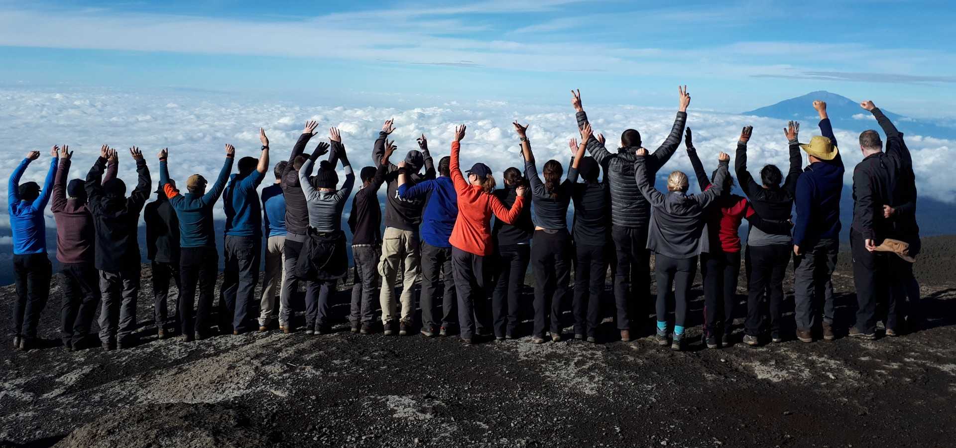 Challengers on the Kilimanjaro trek