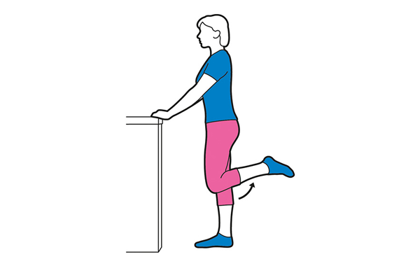 Heel to buttock hip exercise