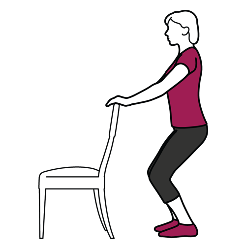 Knee Squats Holding Chair