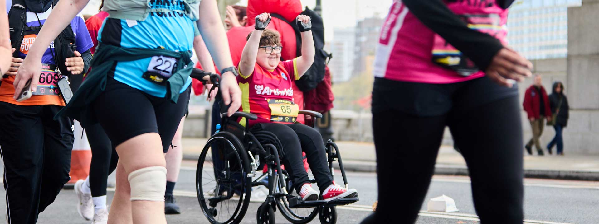 An Arthritis UK participant competing in the Cardiff Half Marathon